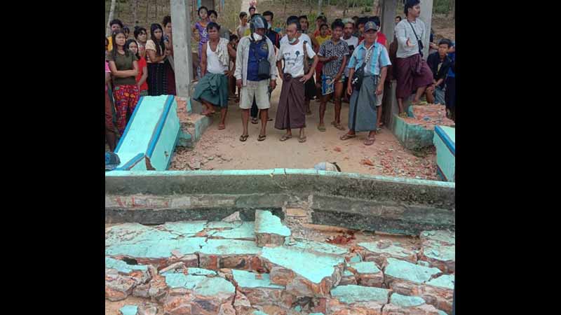 မြိတ်မြို့‌တွင် ကျေးရွာဆုတောင်းပြည့်မုခ်ဦးဟောင်း ဖြိုဖျက်ရာမှပြိုကျ၊ ၁ ဦး သေဆုံး