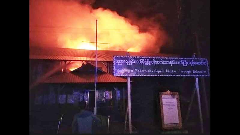 ကြို့ပင်ကောက် ရွှေညီလာခန်းမဆောင် ကွာရန်တင်းစင်တာကို ဦးဇင်းတပါးက မီးရှို့
