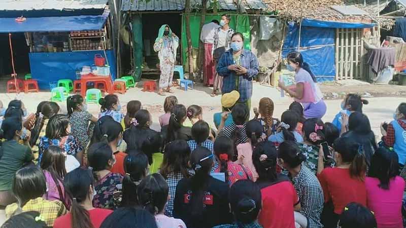 လှိုင်သာယာ၊ ဟန်းမိန်အထည်ချုပ်စက်ရုံက  အလုပ်သမားရာချီဆန္ဒပြ 