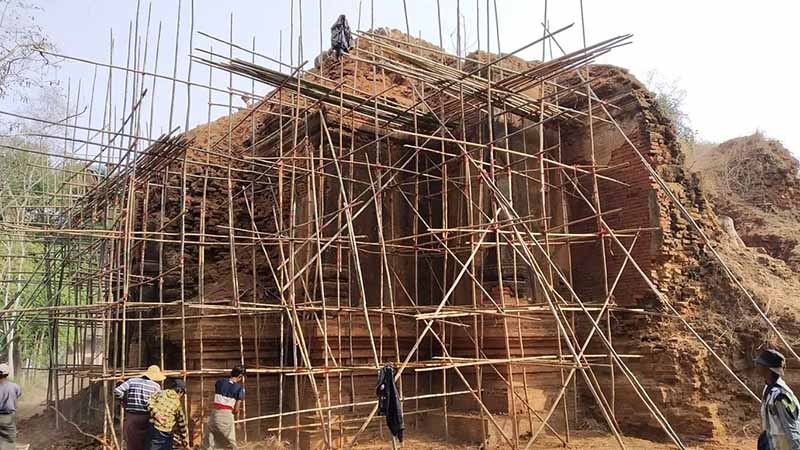 နှစ်ပေါင်း ၁၀၀၀ ကျော် သက်တမ်းရှိ ရတနာဗိမာန်ကြီးဘုရားကို ပြန်လည်ပြုပြင် (ဓာတ်ပုံ)