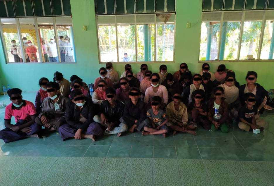 မော်ကျွန်းမြို့နယ်တွင်ဖမ်းမိသည့် အထောက်အထားမဲ့ ၃၄ ဦးကို နေရပ်ပြန်ပို့