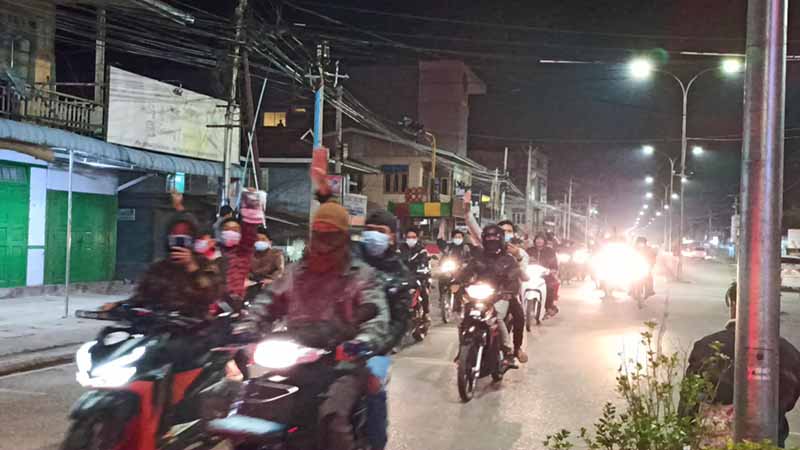 စစ်အာဏာရှင်အလိုမရှိကြောင်း လွိုင်ကော်တွင် ဆိုင်ကယ်ဟွန်းတီး ဆန္ဒထုတ်ဖော်