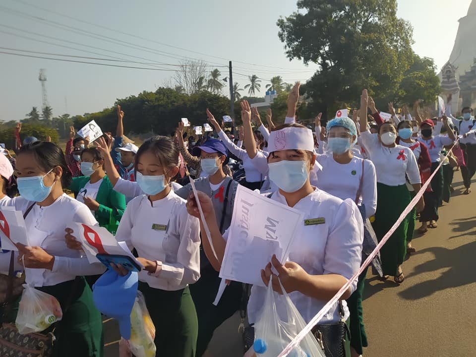 ပဲခူး ကျောင်းသား၊ ဆရာ ဆရာမများနှင့် ပြည်သူများ ပူးပေါင်းသပိတ်စစ်ကြောင်း စတင်