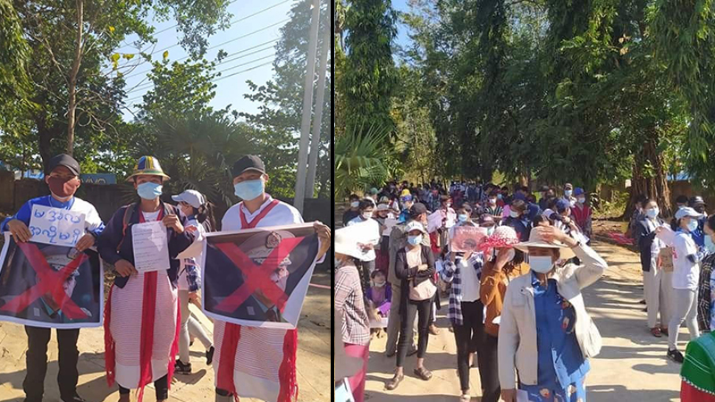 ကေအန်ယူနယ်မြေရှိ တိုင်းရင်းသားများ စစ်အာဏာရှင်ဆန့်ကျင်ရေးသပိတ်တွင် ပူးပေါင်း
