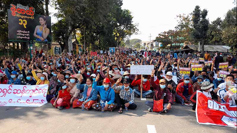 အင်းတော်တွင် စစ်အာဏာရှင် ဆန့်ကျင်ရေး ၇ ရက်မြောက်နေ့ ဆန္ဒပြ