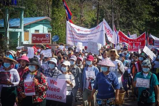 ကော့ကရိတ်မြို့နယ် ဆန္ဒပြပွဲကို ရဲတပ်ဖွဲ့က ပိတ်ဆို့တားဆီး