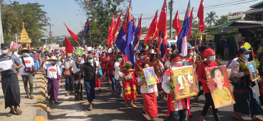 တွံတေးမြို့က စစ်အာဏာရှင် ဆန့်ကျင်ရေးမြင်ကွင်း