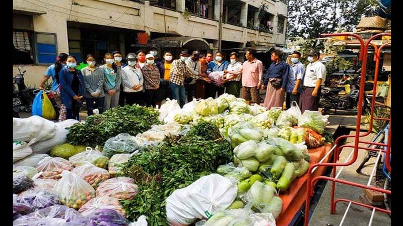 မန္တလေး မီးရထားဝန်ထမ်းများအတွက် ဟင်းသီးဟင်းရွက်များ လှူဒါန်း