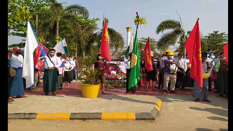 အင်အားသိန်းချီ ပဲခူးအထွေထွေသပိတ် ကျဆုံးမမြသွဲ့သွဲ့ခိုင်အတွက် ဂုဏ်ပြုအခမ်းအနား ပြုလုပ်