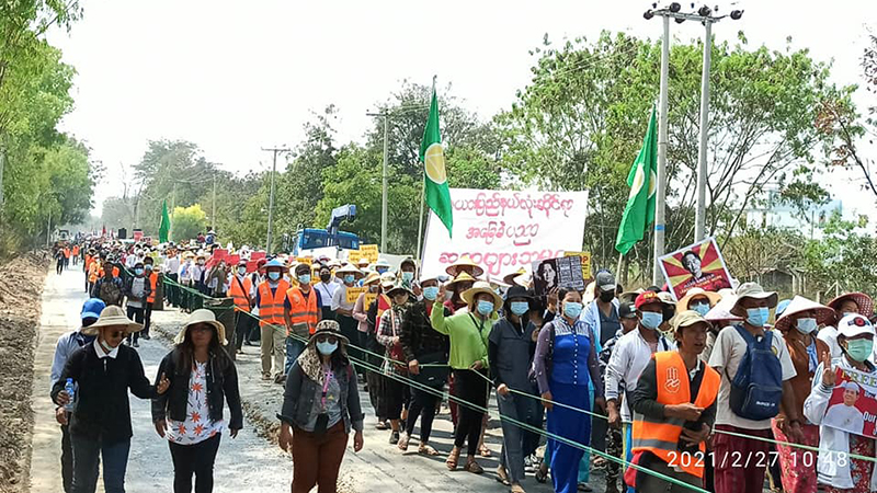 လွိုင်ကော်လူထု ချီတက်ဆန္ဒပြပွဲကို လုံခြုံရေးတပ်ဖွဲ့က ပိတ်ဆို့တားဆီး