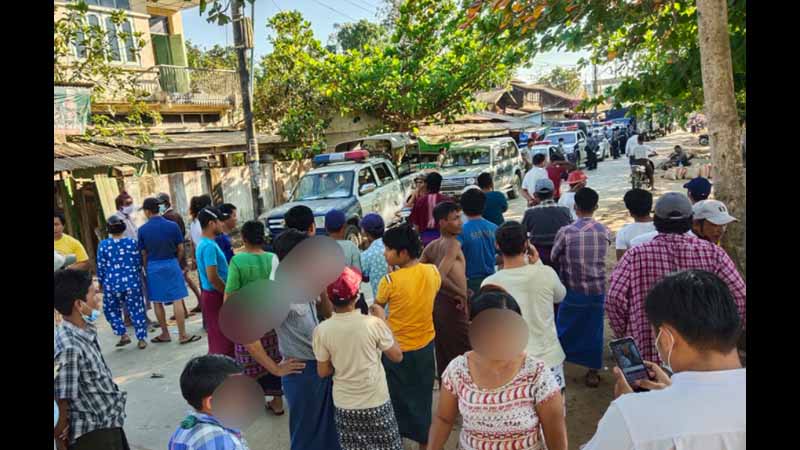 ပုသိမ် ရပ်ကွက်ဓမ္မာရုံတွင် စစ်တပ်လာချထားမှု ပြည်သူများကန့်ကွက်၊ အခြေအနေတင်းမာ