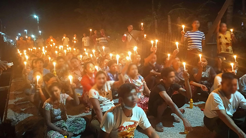 ကညွှတ်ကွင်းတွင် စစ်ကောင်စီနှင့် လက်ပါးစေများကို ကျိန်စာတိုက်