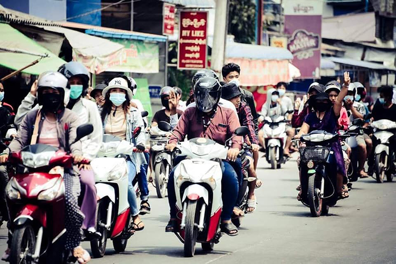 မော်လမြိုင်မြို့ပေါ်ရပ်ကွက်များတွင် စစ်အာဏာရှင်ကို ပြောက်ကျားစနစ်ဖြင့် ဆက်လက် ဆန္ဒပြ