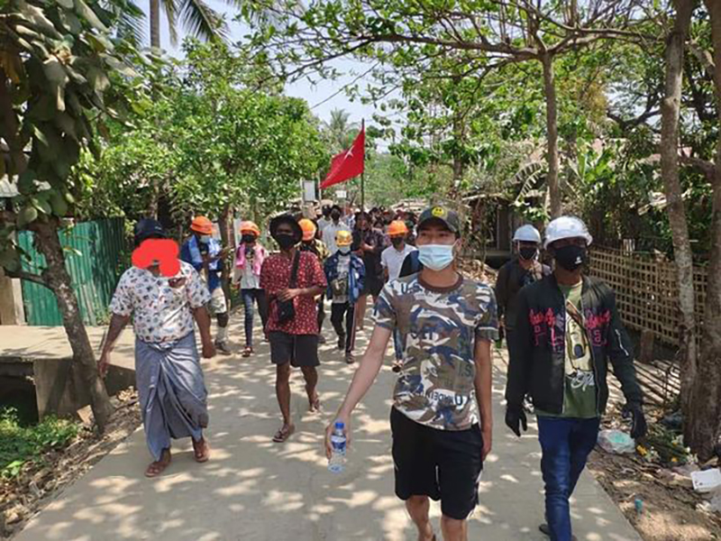 ပုသိမ်တွင် စစ်အာဏာရှင်ဆန့်ကျင်ရေး ပြောက်ကျားစနစ်ဖြင့် ဆက်လက်ဆန္ဒပြ