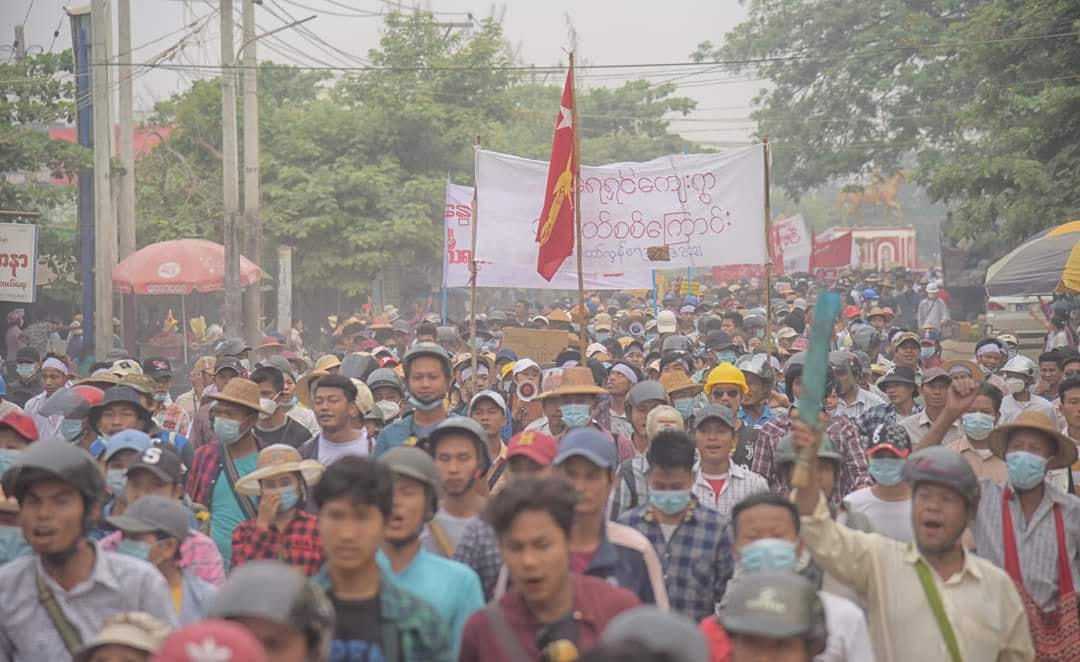 တန့်ဆည်မြို့၌ အင်အားသိန်းချီပါဝင်သည့် စစ်အာဏာရှင်ဆန့်ကျင်ရေး လူထုဆန္ဒပြပွဲကြီးပြုလုပ်