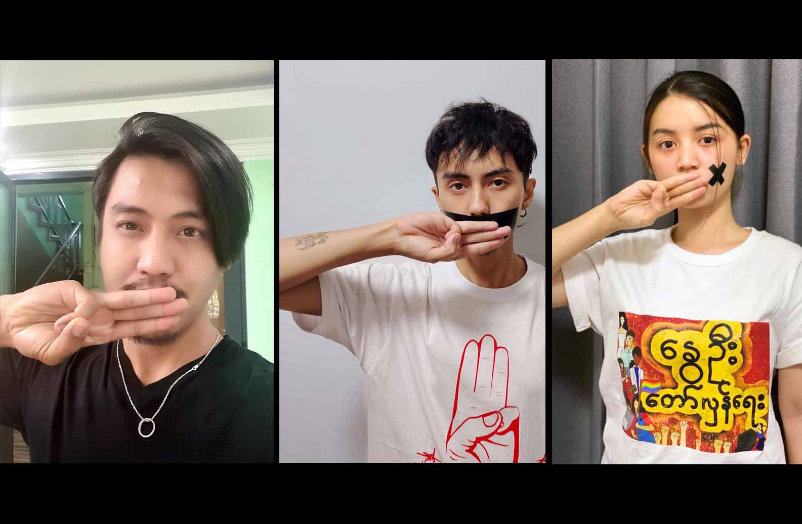 တိတ်ဆိတ်ခြင်းသပိတ်တွင် လူငယ်အနုပညာရှင်များပါဝင်(ဓာတ်ပုံ)