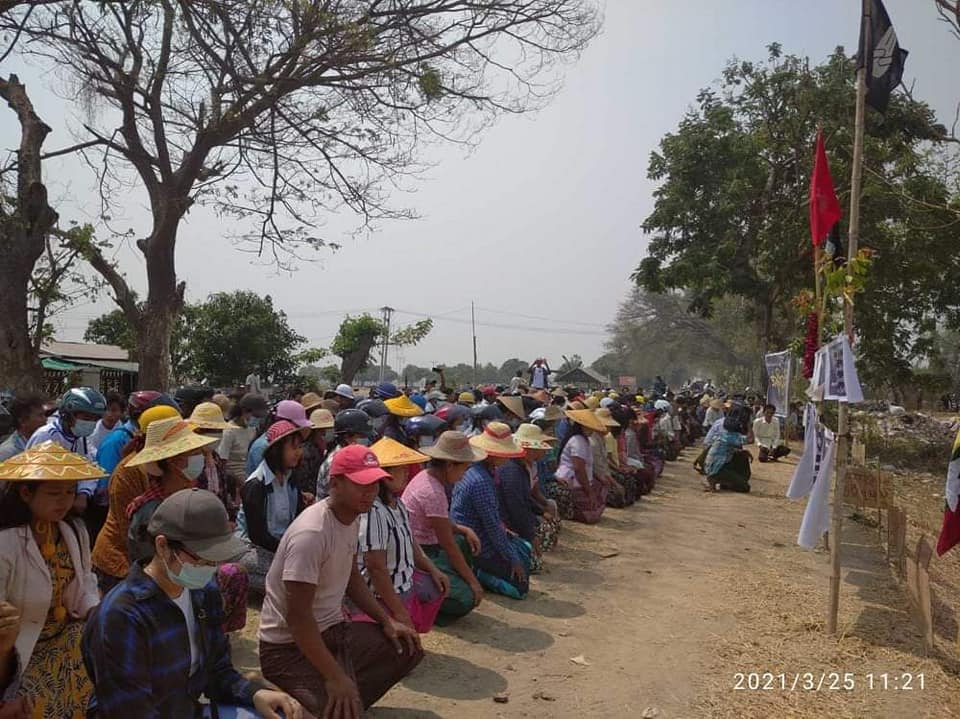 ဒီပဲယင်းမြို့နယ် ကြည်ရွာအနီးတွင် ဝိညာဉ်သပိတ်ပြုလုပ်