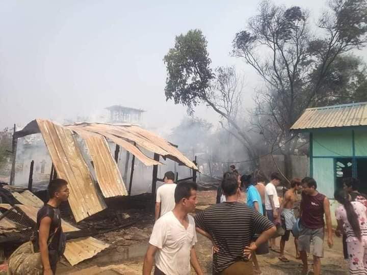 မန္တလေး ချမ်းမြသာစည်မြို့နယ် ၅၇ လမ်းရှိ ကန်သာယာရဲကင်း မီးလောင်