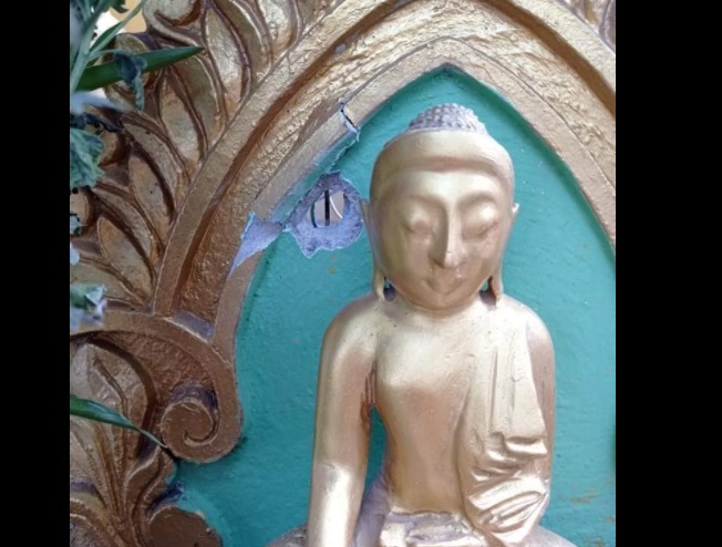 သံလျင်တွင် စစ်တပ်က ပစ်ခတ်သဖြင့် စေတီဘုရားများကျည်သင့်ပြီး ပြည်သူ ၂ ဦးကျဆုံး