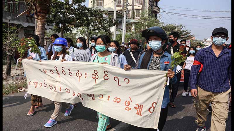 ဗကသများအဖွဲ့ချုပ်နှင့် ဘုရားကြီးငြိမ်းချမ်းရေးစစ်ကြောင်း ပူးပေါင်းဆန္ဒပြ