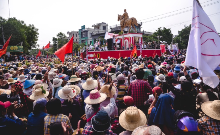 တန့်ဆည်မြို့က စစ်အာဏာရှင်ဆန့်ကျင်ရေးလူထုလှုပ်ရှားမှု
