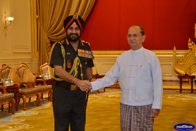 သမၼတနွင့္ အိနၵိယ ၾကည္းတပ္ဦးစီးခ်ဳပ္ ေတြ့ဆုံ