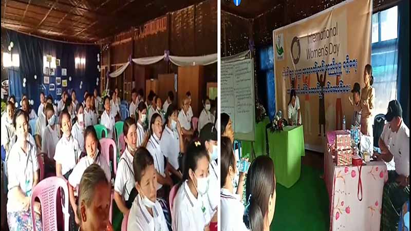 တိုက်ပွဲများဖြစ်ပွားနေသည့်  မိုးမောက်မြို့နယ်တွင်  အမျိုးသမီးအရေးလှုပ်ရှားမှုပြုလုပ်