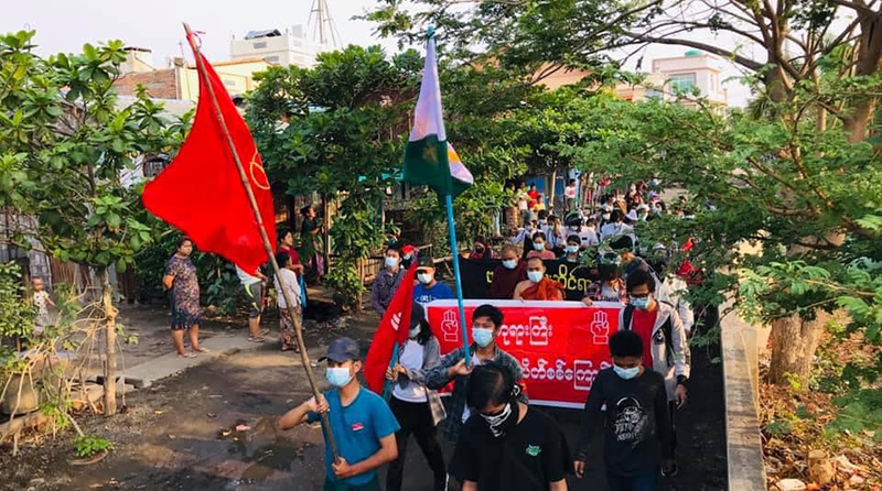 စစ်အာဏာရှင်စနစ်တိုက်ဖျက်ရေး မန္တလေးတပ်ပေါင်းစု သပိတ်စစ်ကြောင်း ဖြိုခွင်းခံရ