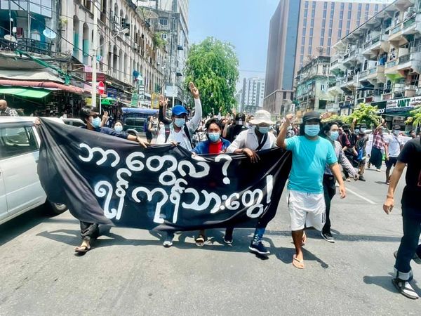 စစ်အာဏာရှင်ဆန့်ကျင်ရေး လှုပ်ရှားမှု ရန်ကုန်မြို့ပေါ်တွင်ပြုလုပ်