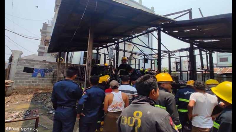 မန္တလေး မဟာအောင်မြေမြို့နယ်တွင် မီးလောင်