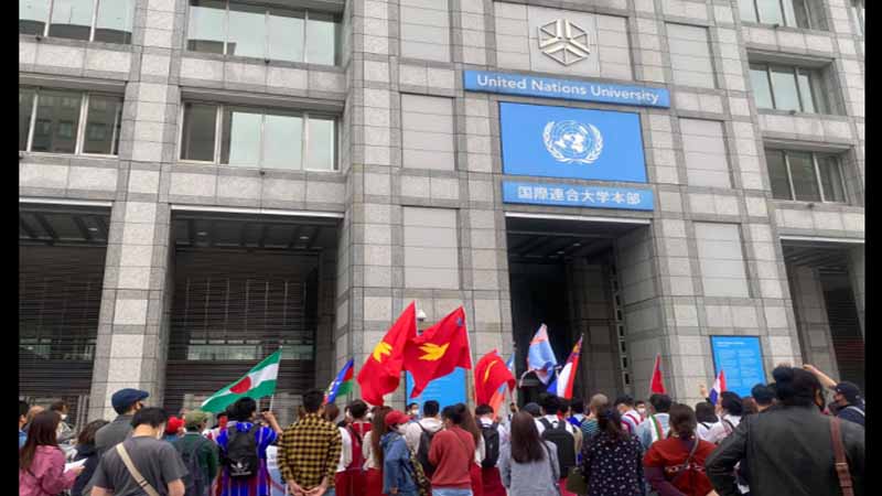 တိုကျိုမြို့တွင် အကြမ်းဖက်စစ်ကောင်စီကိုကန့်ကွက် ဆန္ဒပြ