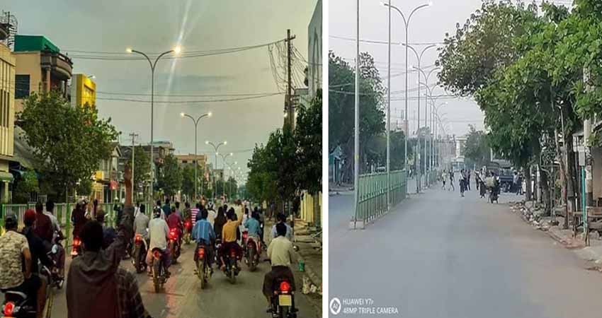 မုံရွာနှင့် ရွှေဘိုက အရုဏ်ဦးသပိတ် အကြမ်းဖက်ဖြိုခွင်းခံရ