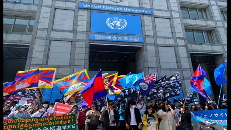 တိုကျို၌ မြန်မာအပါအဝင် ၆ နိုင်ငံ တရုတ်ဆန့်ကျင်ရေး ဆန္ဒပြ