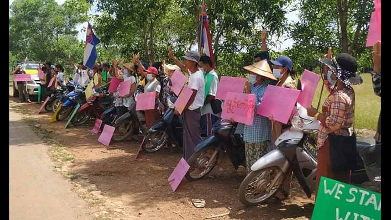 ကြာအင်းဆိပ်ကြီးမြို့နယ်တွင် စစ်အာဏာရှင်အလိုမရှိ ဆိုင်ကယ်သပိတ် ပြုလုပ်