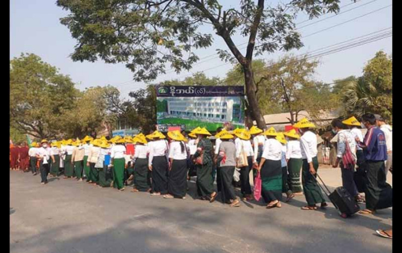 ခန္တီး CDM ပညာရေးဝန်းထမ်း ၁၆၂ ဦး အလုပ်တာဝန်မှ ယာယီရပ်ဆိုင်းခံရ