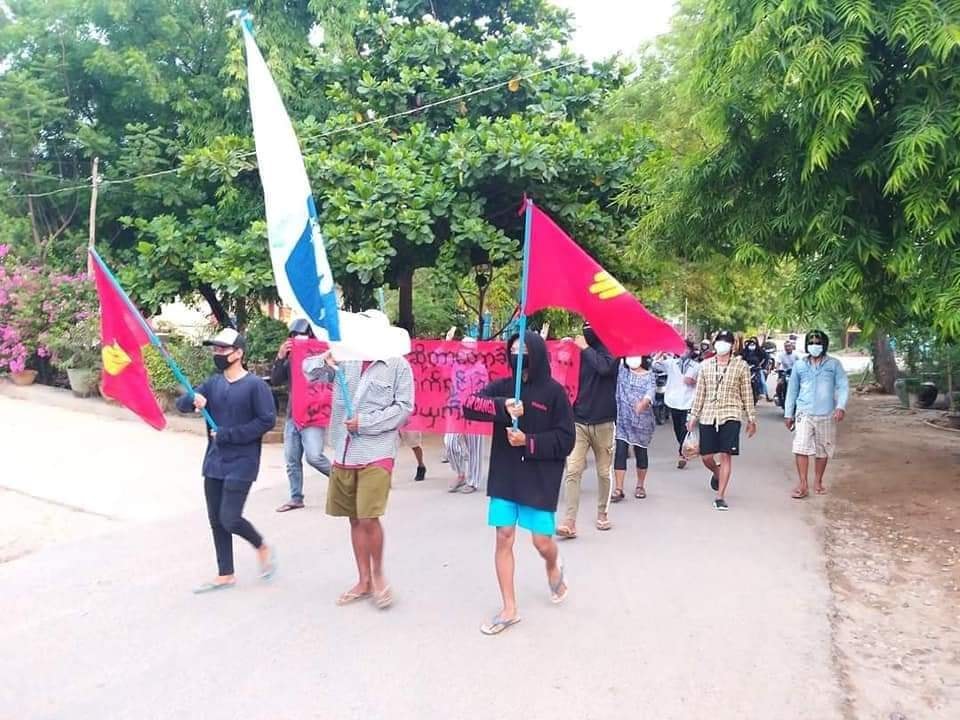 ပုဂံရှေးဟောင်းယဉ်ကျေးမှုနယ်မြေတွင်  စစ်အာဏာရှင်ဆန့်ကျင်ဆန္ဒပြ