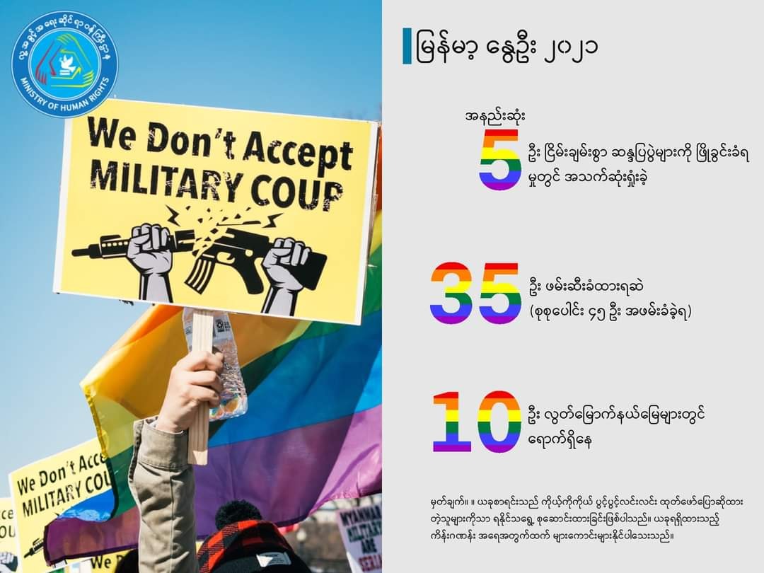အကြမ်းဖက်စစ်အုပ်စုပစ်သတ်မှုကြောင့် LGBTIQ  ၅ ဦးထက်မနည်းသေဆုံး၊ ၄၀ ဝန်းကျင် ဖမ်းဆီးခံရ