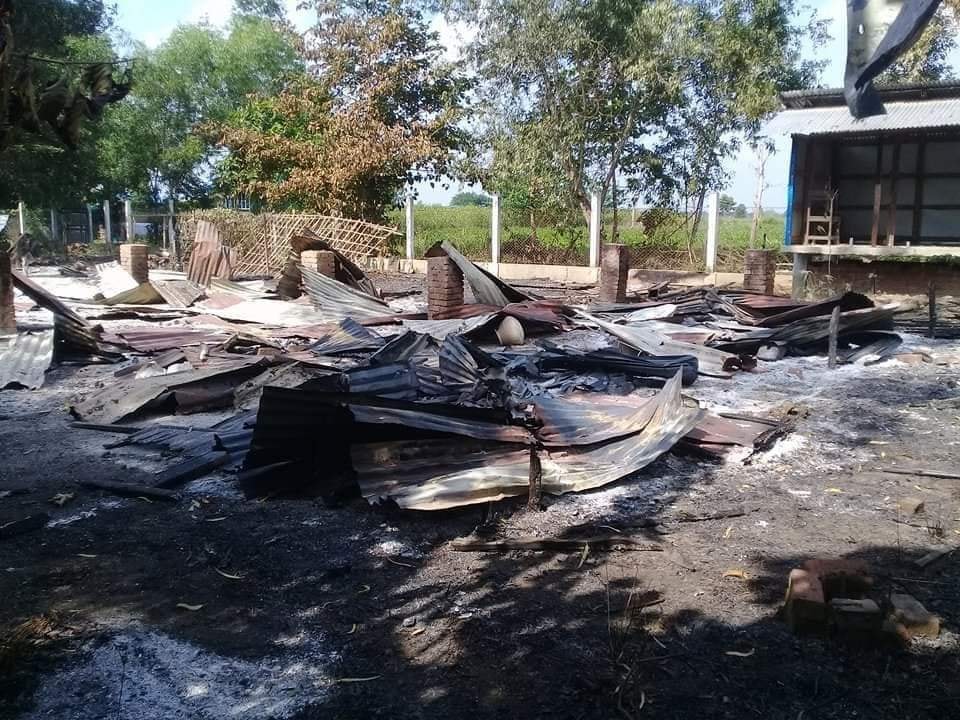 ပန်းတနော်မြို့နယ်က  မူလွန်ကျောင်း ညမထွက်ရအချိန် မီးလောင်