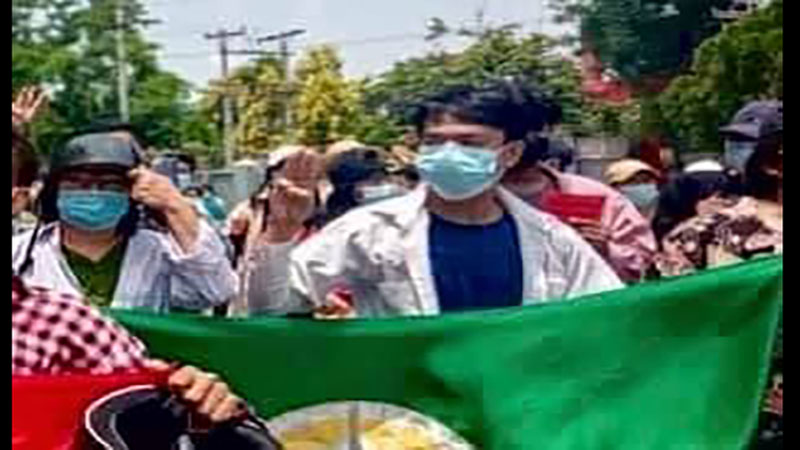 အမရပူရသပိတ်စစ်ကြောင်းတွင် ပါဝင်သည့် CDM ကျောင်းဆရာ  ၁ ဦး ဖမ်းဆီးခံရ