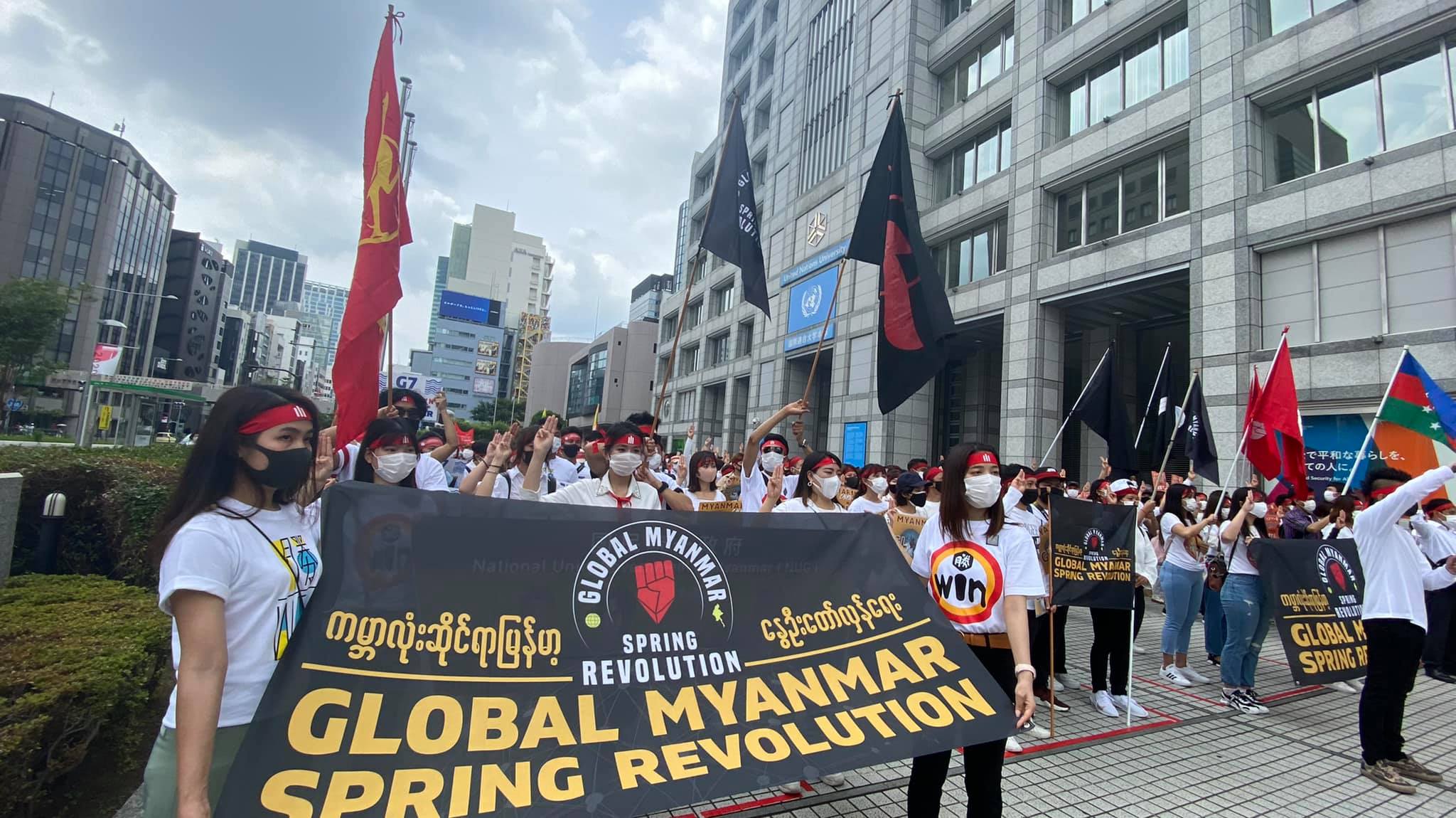 တိုကျိုတွင် ကမ္ဘာလုံးဆိုင်ရာမြန်မာ့နွေဦးတော်လှန်ရေးဆန္ဒပြပွဲ ကျင်းပ