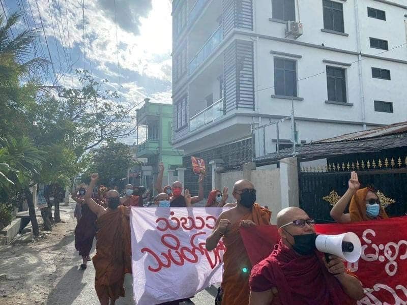 မန္တလေး သံဃသမဂ္ဂသပိတ်စစ်ကြောင်း ချီတက်ဆန္ဒပြ