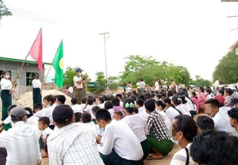 မြိုင်မြို့နယ် အနောက်ပိုင်းဇုန်တွင် အကြမ်းဖက်စစ်အုပ်စု ပြုတ်ကျရေး ဆည်းဆာသပိတ်ပြုလုပ်