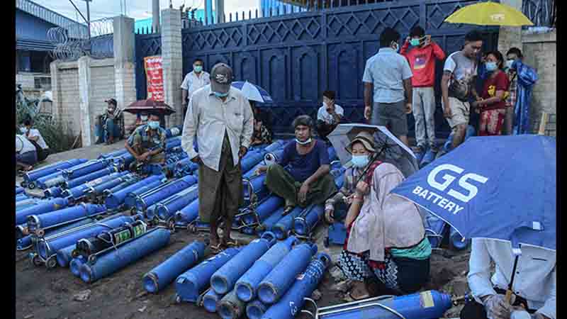 မန္တလေးမြို့က အောက်ဆီဂျင် အခက်အခဲ (ဓာတ်ပုံ)