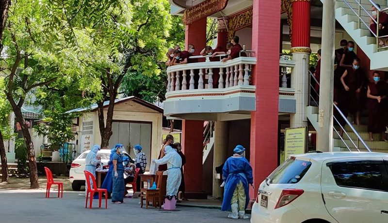စစ်ကိုင်းမြို့ မြစကြာကျောင်းတိုက်က သံဃာ ၁၉၈ ပါး ကိုဗစ်-၁၉ ရောဂါပိုးကူးစက်ခံရ