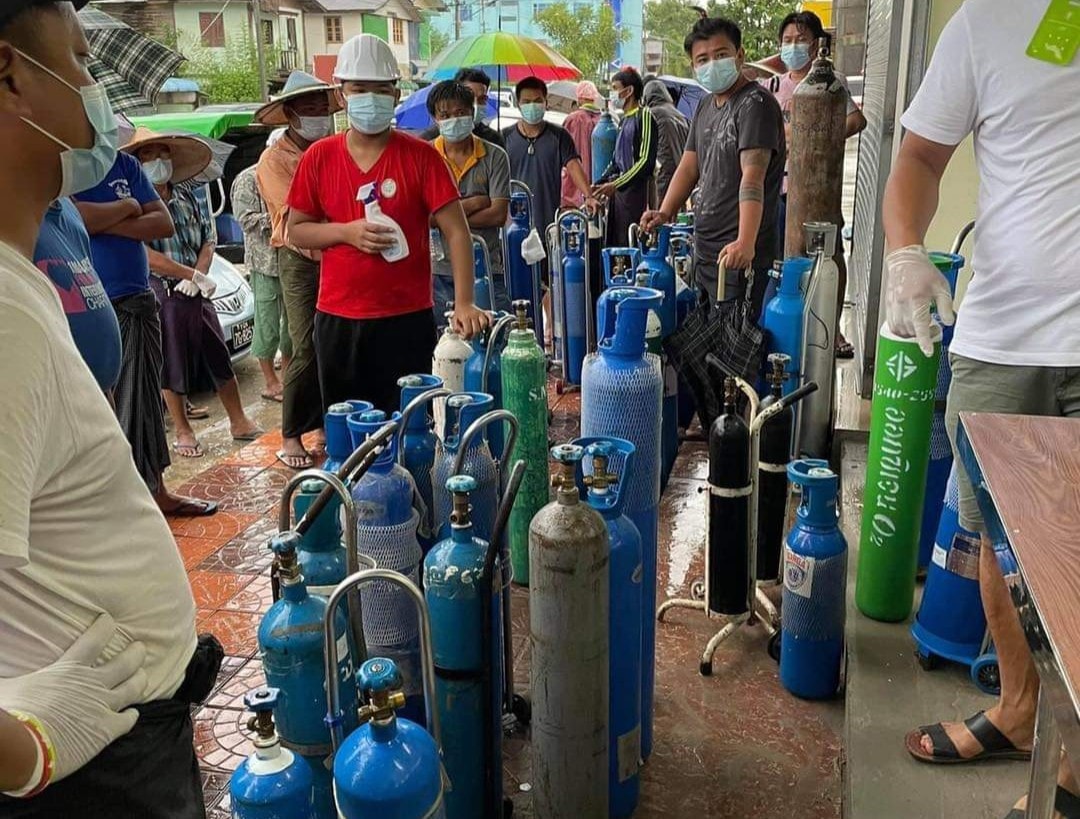 ဘားအံမြို့ ကိုဗစ်လူနာများအတွက် အောက်ဆီဂျင်အိုး လိုအပ်နေ