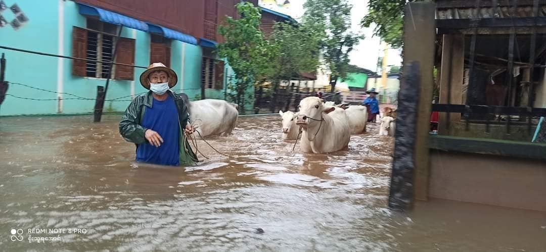 ကျိုက်မရောမြို့နယ်တွင် ရေကြီးနေ၊ ဒေသခံအချို့ ရွှေ့ပြောင်း