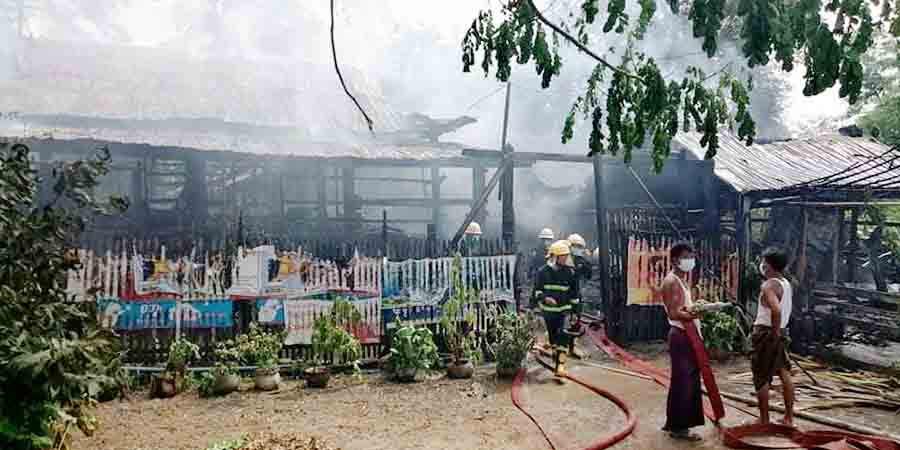 ပုလဲမြို့ ရဲစခန်းအနီး အငြိမ်းစား ရဲအရာရှိအိမ် မီးလောင်မှုဖြစ်ပွား