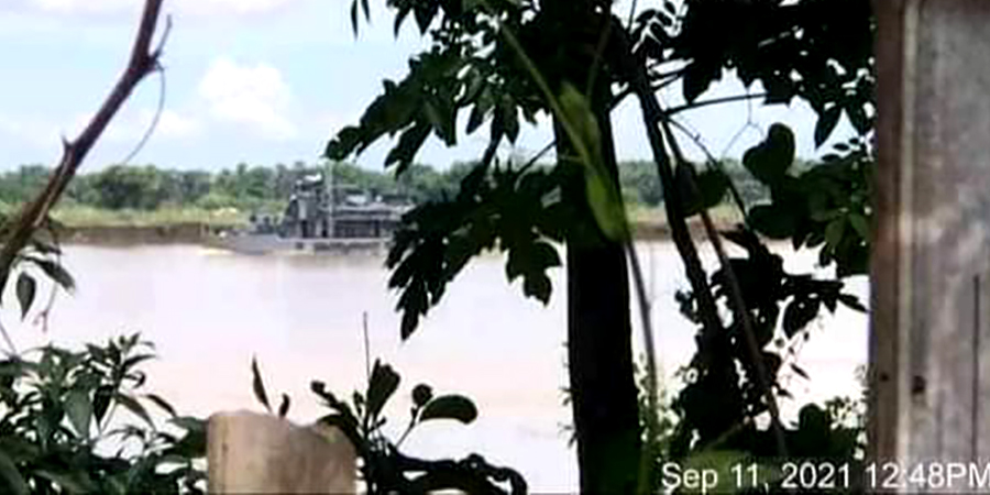 ချင်းတွင်းမြစ်အတွင်း စစ်ကောင်စီဘက်က စစ်သင်္ဘောဖြင့် လုံခြုံရေးကင်းလှည့်