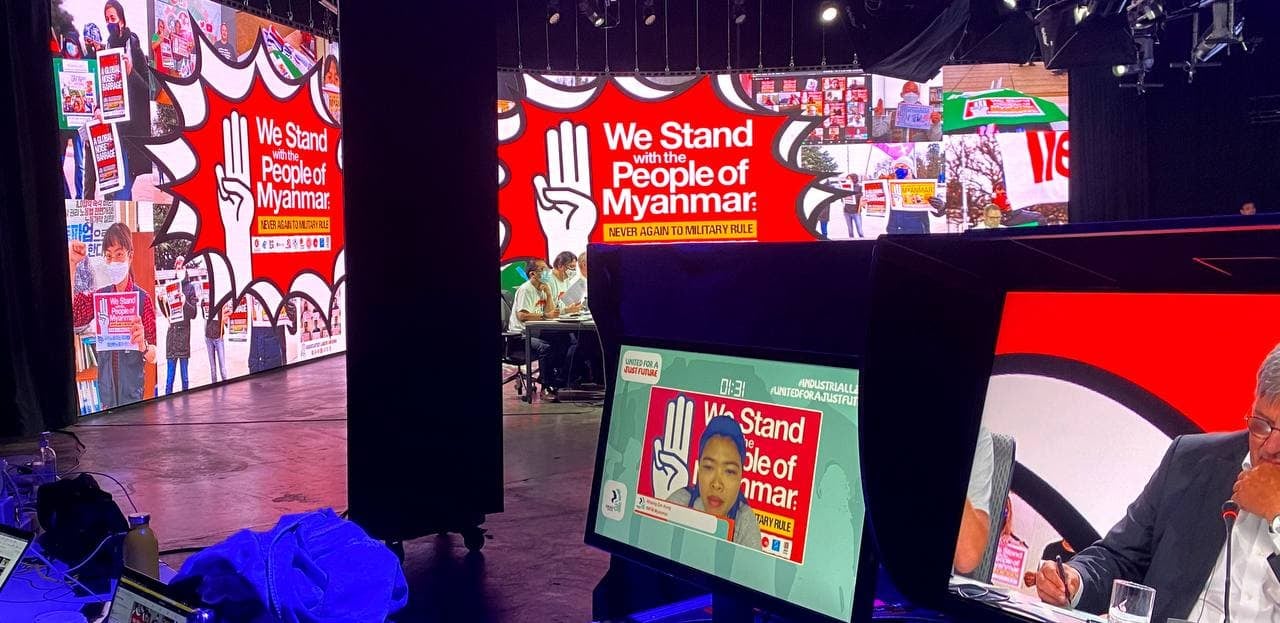 NUG အစိုးရအား ထောက်ခံရန် အပြည်ပြည်ဆိုင်ရာအလုပ်သမားအဖွဲ့ချုပ် ၁၁ ခု တိုက်တွန်း