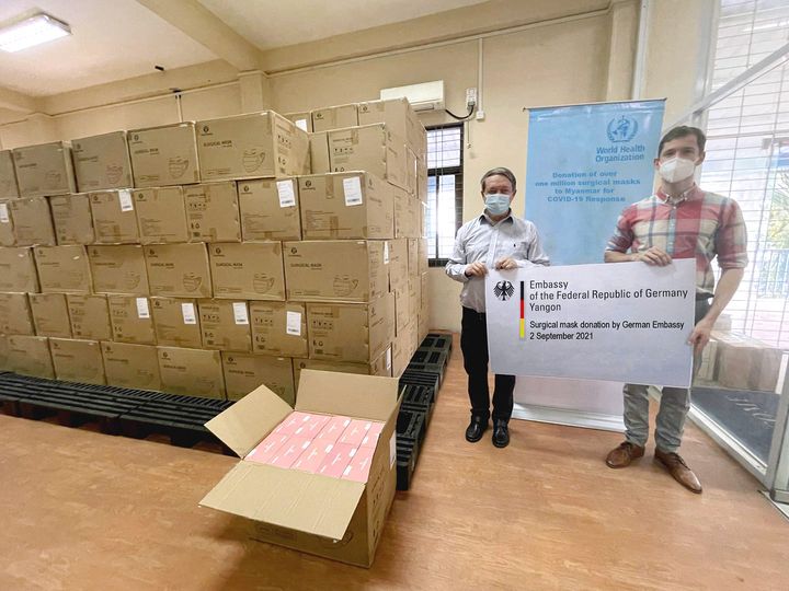 ဂျာမနီအစိုးရက မြန်မာကို ခွဲစိတ်ခန်းသုံးနှာခေါင်းစည်း Mask ၁ သန်းကျော်လှူဒါန်း